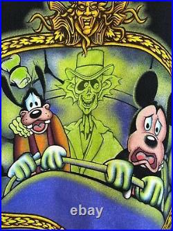 Vtg 90s Mickey Goofy Haunted Mansion disneyland halloween spooky shirt large