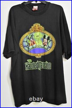 Vtg Disney Haunted Mansion T Shirt Sz XXL Watch For Hitchhiking Ghosts Mickey