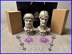 WDW Haunted Mansion CLUB 33 Male Female Bust Tiki Mug Set Bag Coasters Swizzle